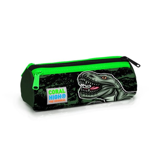 Penar cilindric cu 3 fermoare, Coral High, model dinozaur