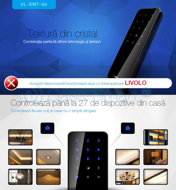 Telecomanda cu Touch Screen Livolo din sticla