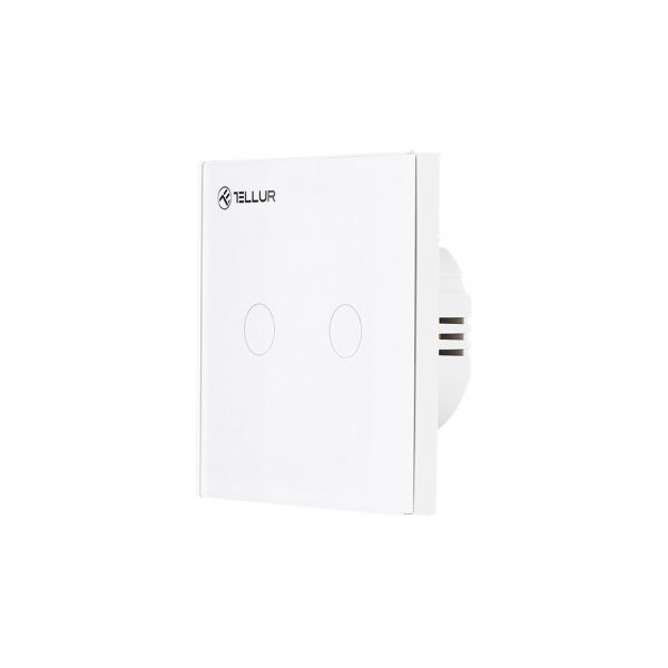 Intrerupator Dublu Wi-Fi cu Touch din Sticla Tellur