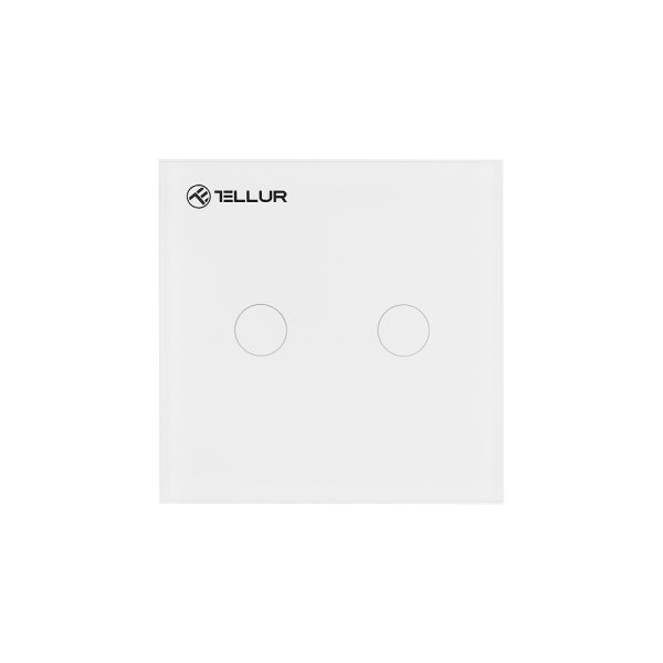 Intrerupator Dublu Wi-Fi cu Touch din Sticla Tellur