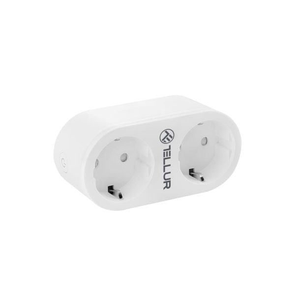 Priza Inteligenta Tellur Wi-Fi, 2 Porturi Schuko, 3680W, Monitorizarea Energiei