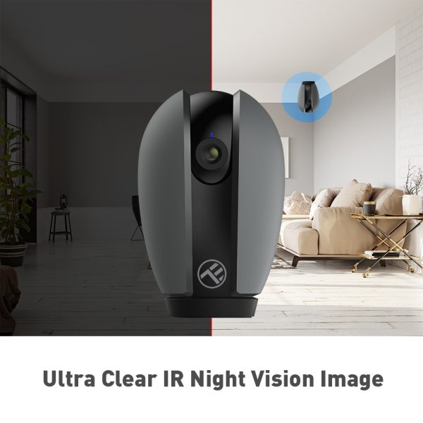 Camera inteligenta IP Wi-Fi Tellur, Smart, Rezolutie 1080P, Night Vision, IR, Gri