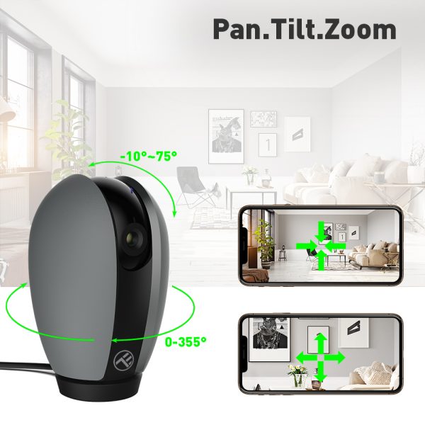 Camera inteligenta IP Wi-Fi Tellur, Smart, Rezolutie 1080P, Night Vision, IR, Gri