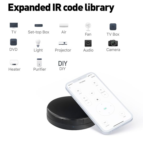 Telecomanda IR Tellur, Wi-Fi, Senzor temperatura & umiditate, Control aplicatie