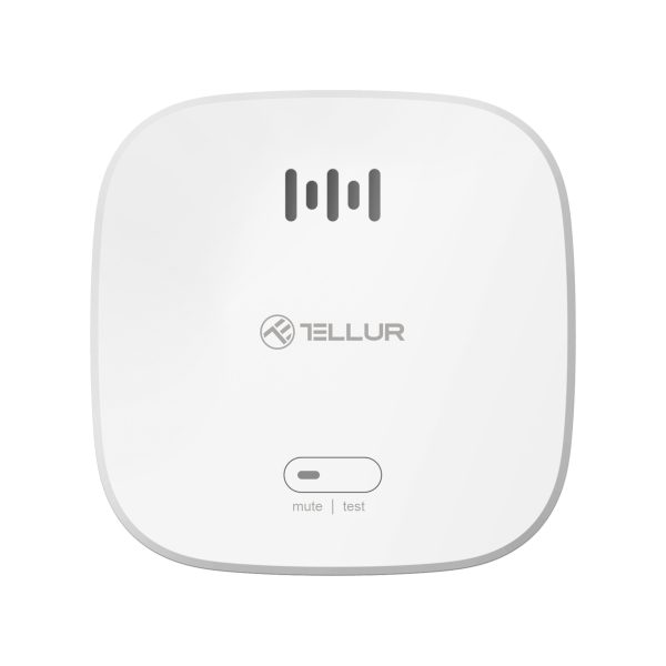 Senzor de fum Tellur, Wi-Fi, 2.4 GHz, Indicator, Alarma, Notificari