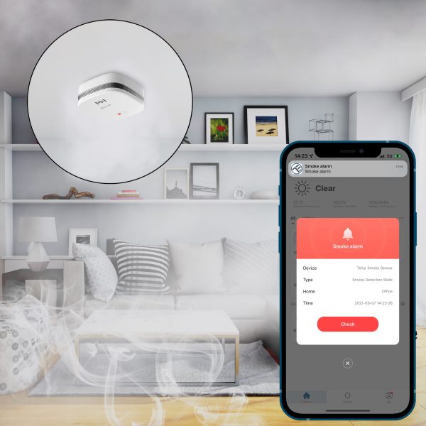 Senzor de gaz Tellur, Conexiune Wi-Fi, 2.4 GHz, Alarma, Notificari