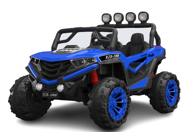 UTV electric 4x4, pentru 2 copii, Kinderauto RZR1000 180W 12V PREMIUM, culoare albastra