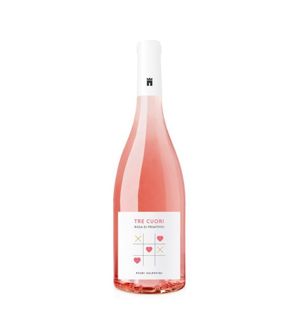 Feudi Salentini Tre Cuori Rosa di Primitivo Puglia - Vin Rose Sec - Italia - 0.75L