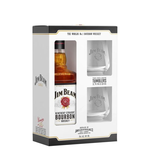 Jim Beam White Whiskey Gift Set 0.7L