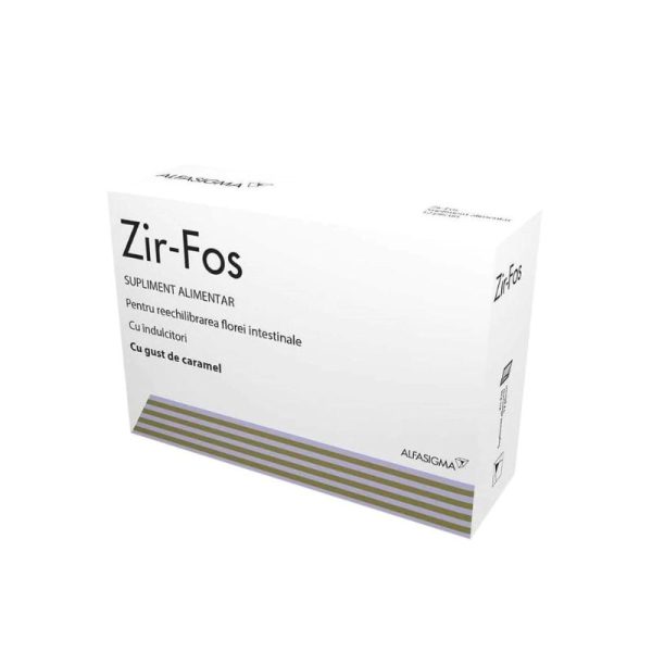 Zirfos cu gust de caramel, 12 plicuri, Alfasigma