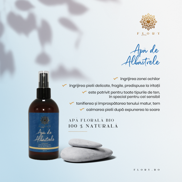 Apa de Albastrele Bio, FLORY, in ambalaj 250 ml.