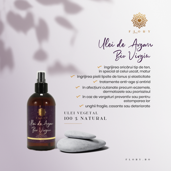 Ulei de Argan Bio Virgin, FLORY, in ambalaj 250 ml.