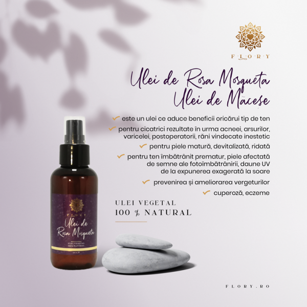 Ulei de Rosa Mosqueta, FLORY, in ambalaj 100 ml.